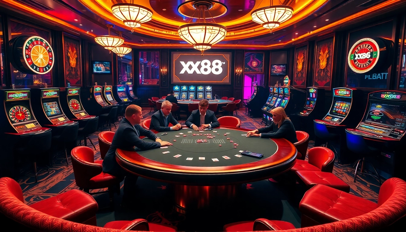 Play at XX88 and immerse in a luxurious casino atmosphere filled with excitement.