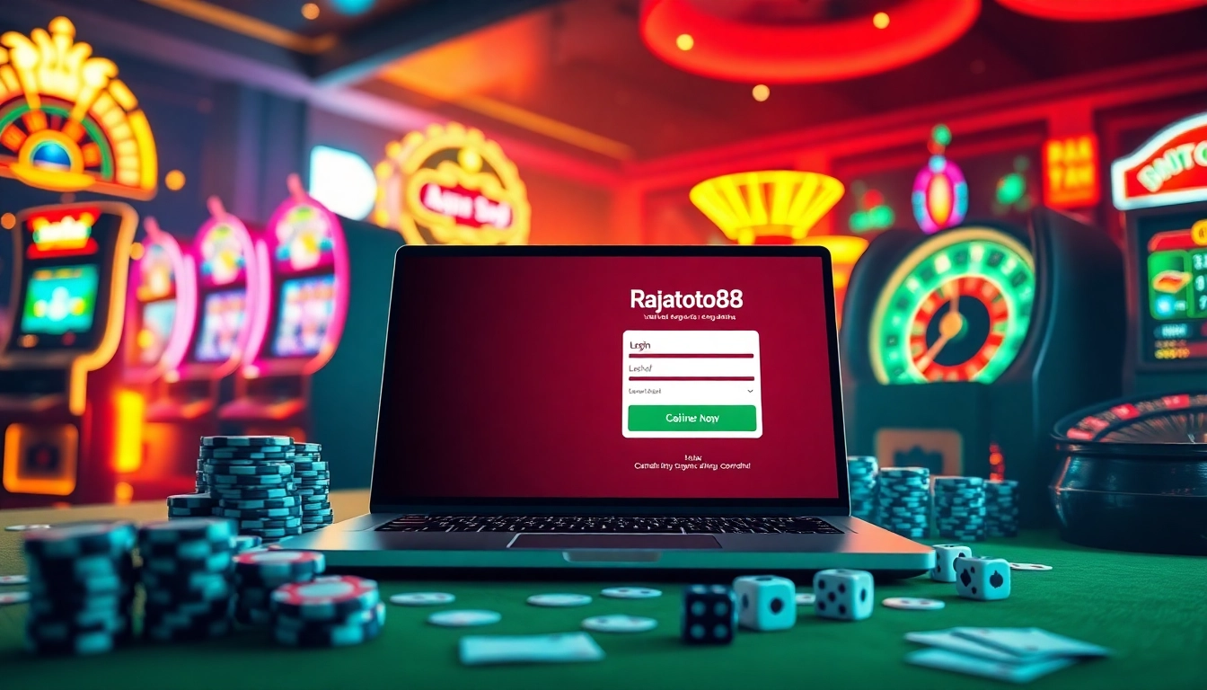 Engage in thrilling casino moments while logging into rajatoto88's exciting online platform.