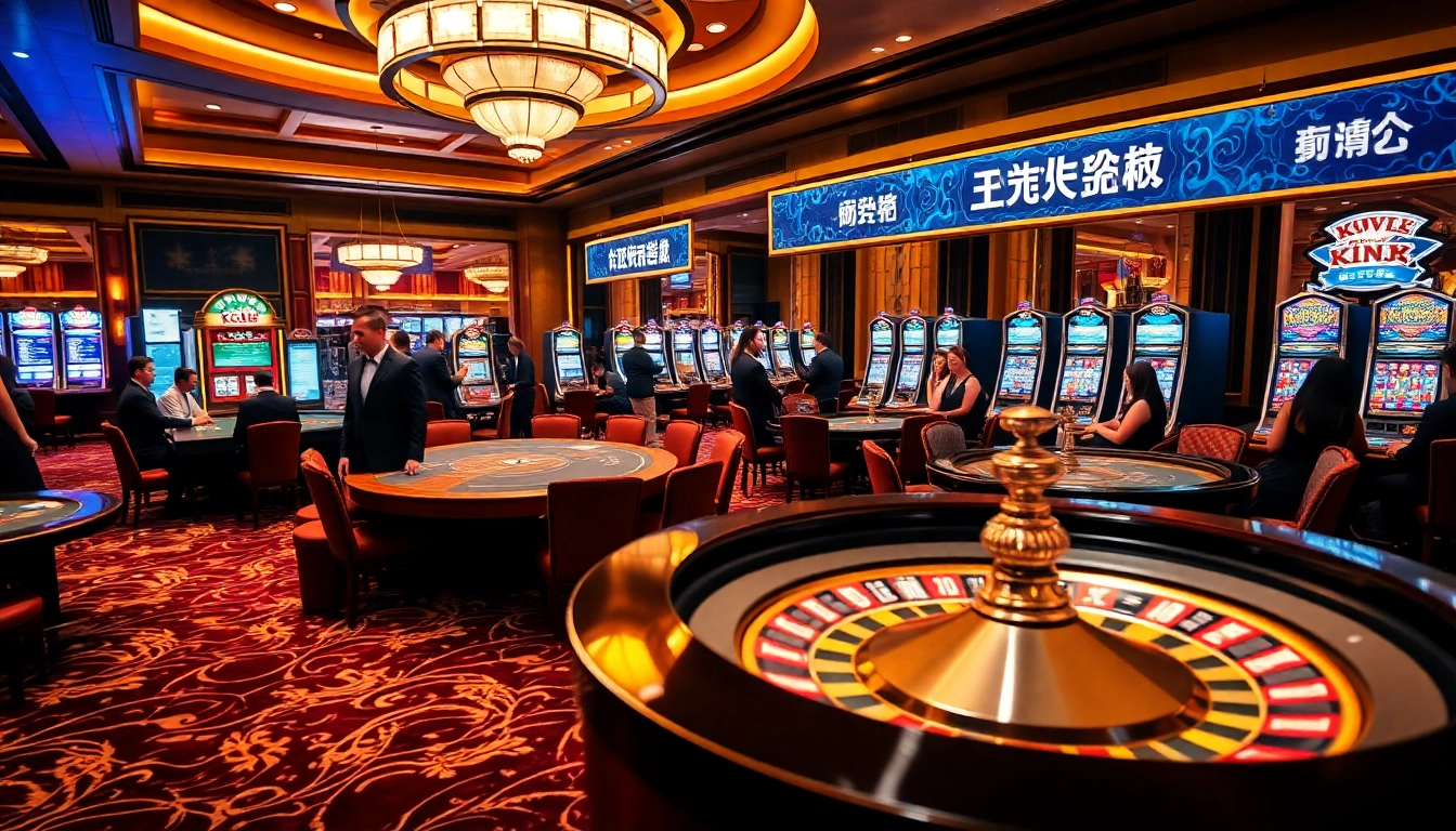 Experience the thrill of แทงบอล at luxurious casino tables with professional dealers and vibrant slot machines.