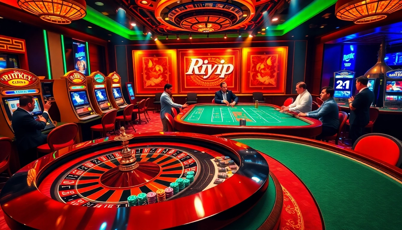 Join the thrill at rikvip with engaging roulette and poker games in a luxury casino setting.