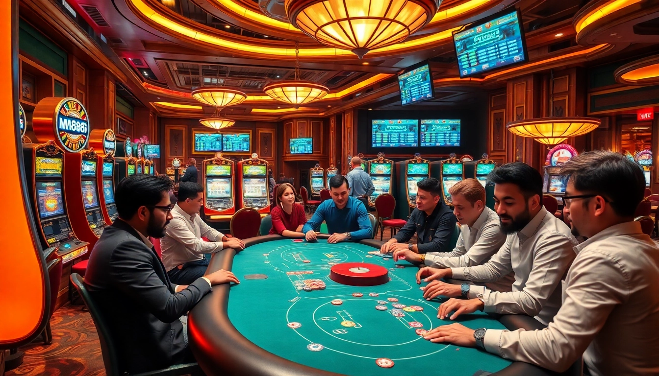 Experience thrilling gameplay with m88's luxurious casino atmosphere featuring poker and slots.