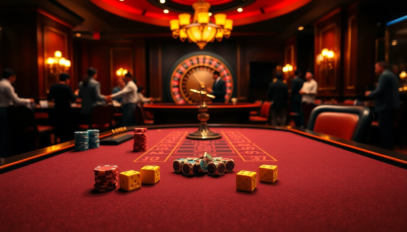 Experience thrilling gameplay at KK55 with luxurious tables and vibrant casino ambiance.