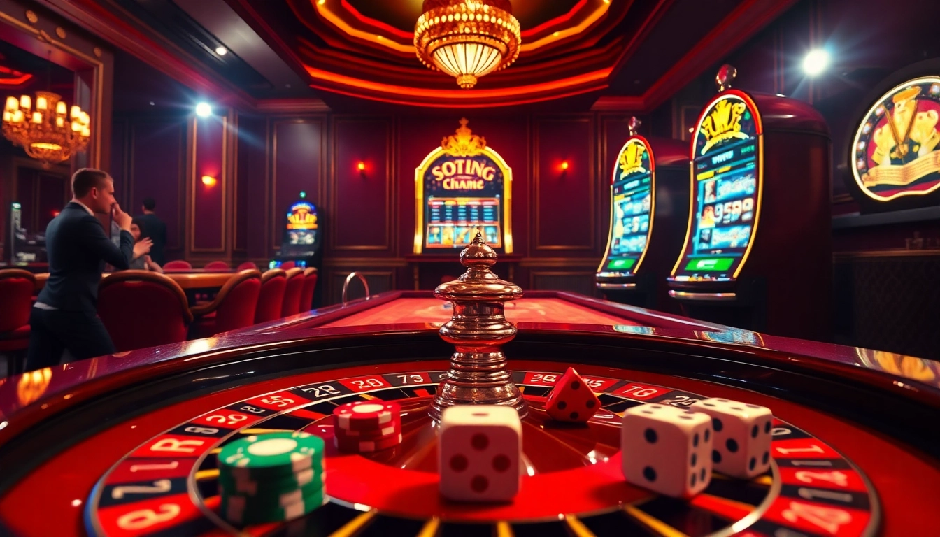 Experience the thrill of 79king with a luxurious casino scene featuring roulette and poker.