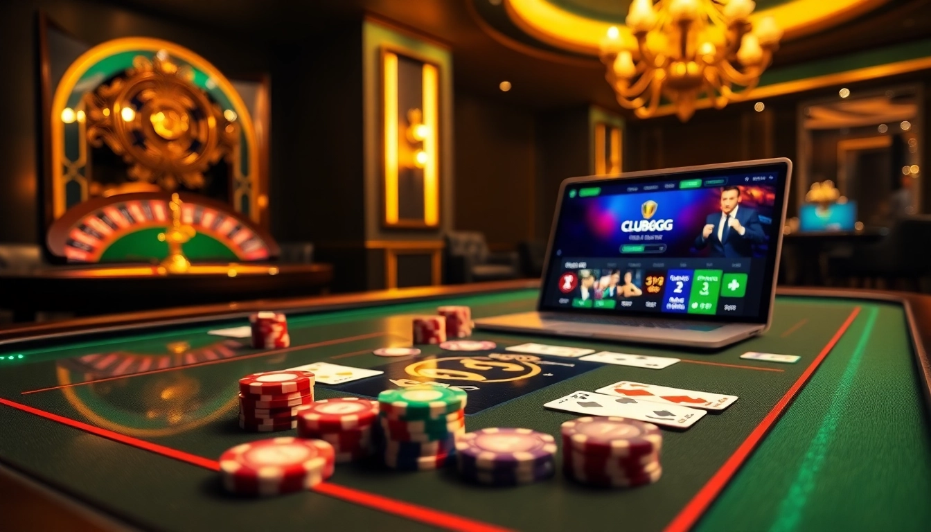 Play poker on ClubGG with vibrant graphics and colorful chips in a luxurious setting.