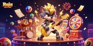 Experience Raja game login excitement with vibrant casino elements and dynamic characters.