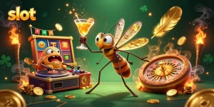 Slot gacor dengan simbol beruntung dalam ilustrasi kasino yang menawan dan dinamis.