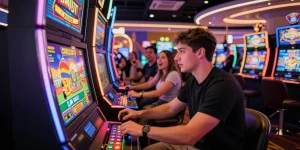Permainan vegas123 di mesin Slot88 dalam suasana kasino yang meriah